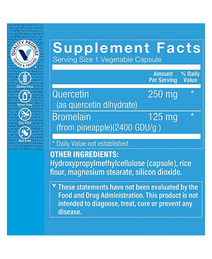 The Vitamin Shoppe Quercetin With Bromelain Immune & Seasonal Support