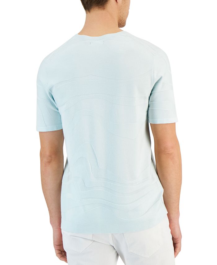 Alfani Men's Tonal Wave Jacquard T-Shirt, Created for Macy's - Macy's