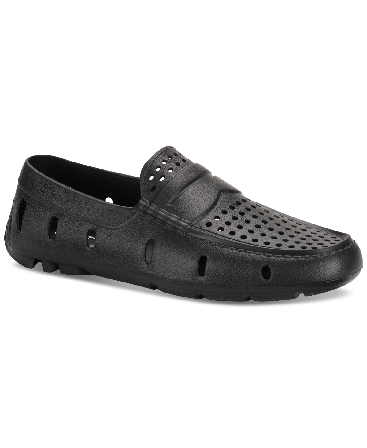 Club Room Men's Atlas Perforated Driver, Created For Macy's In Black