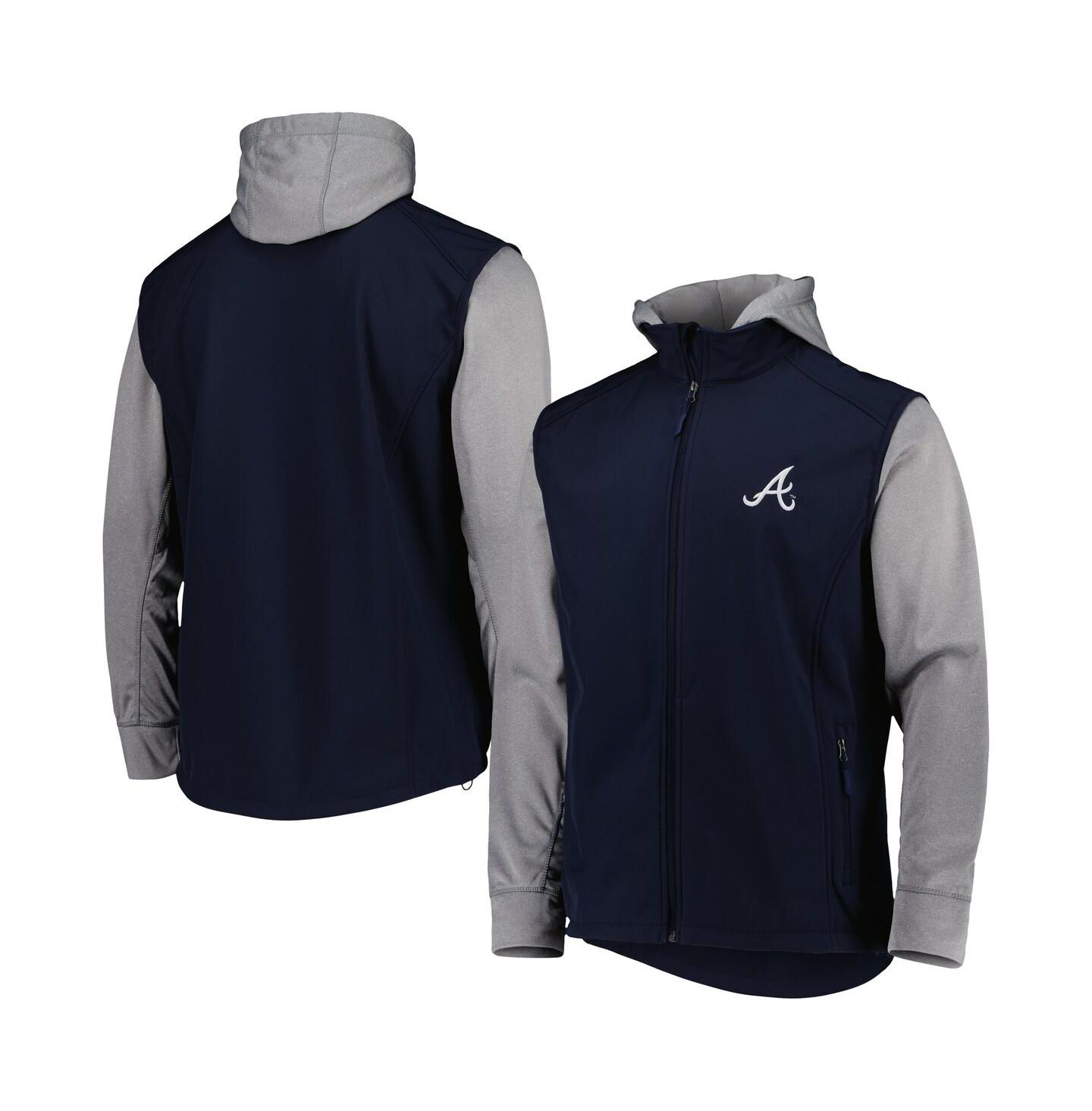 Мужская куртка Dunbrooke Navy, Heather Gray Atlanta Braves Alpha Full-Zip — фото 1