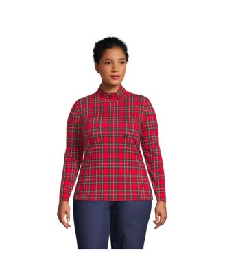 Plus Size Lightweight Jersey Long Sleeve Turtleneck