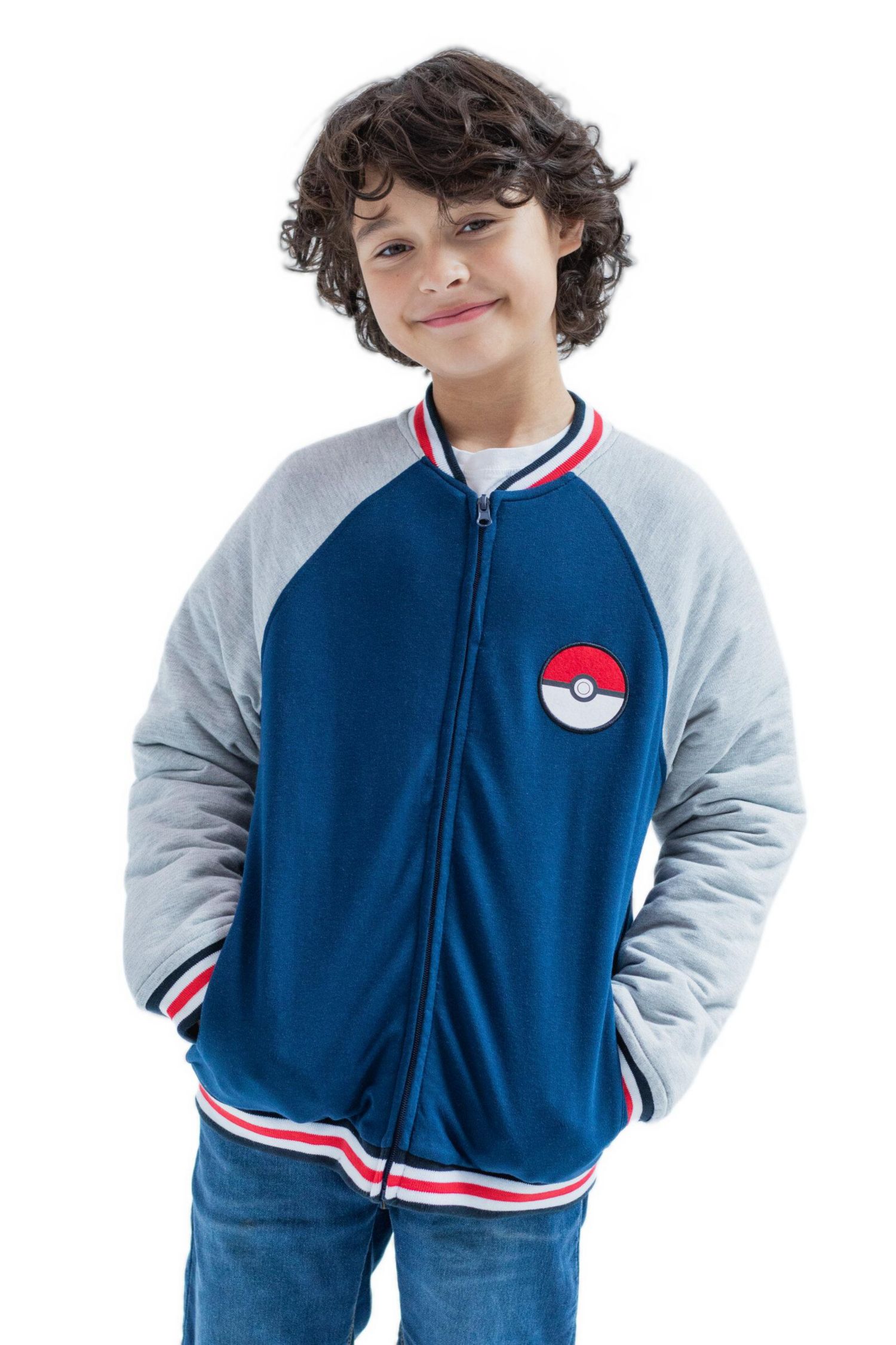 Little Boys 4-20 French Terry Zip Up Varsity Bomber Jacket