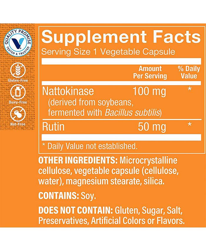 The Vitamin Shoppe Nattokinase with Rutin Antioxidant Support for