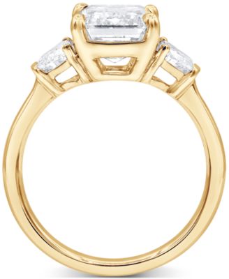 Badgley Mischka Certified Lab Grown Emerald Diamond Three Stone Engagement Ring (4-5/8 ct. t.w.) in 14k Gold