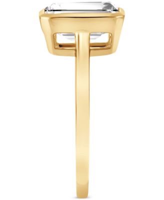 Certified Lab Grown Diamond Emerald-Cut Bezel Solitaire Engagement Ring (3 ct. t.w.) in 14k Gold