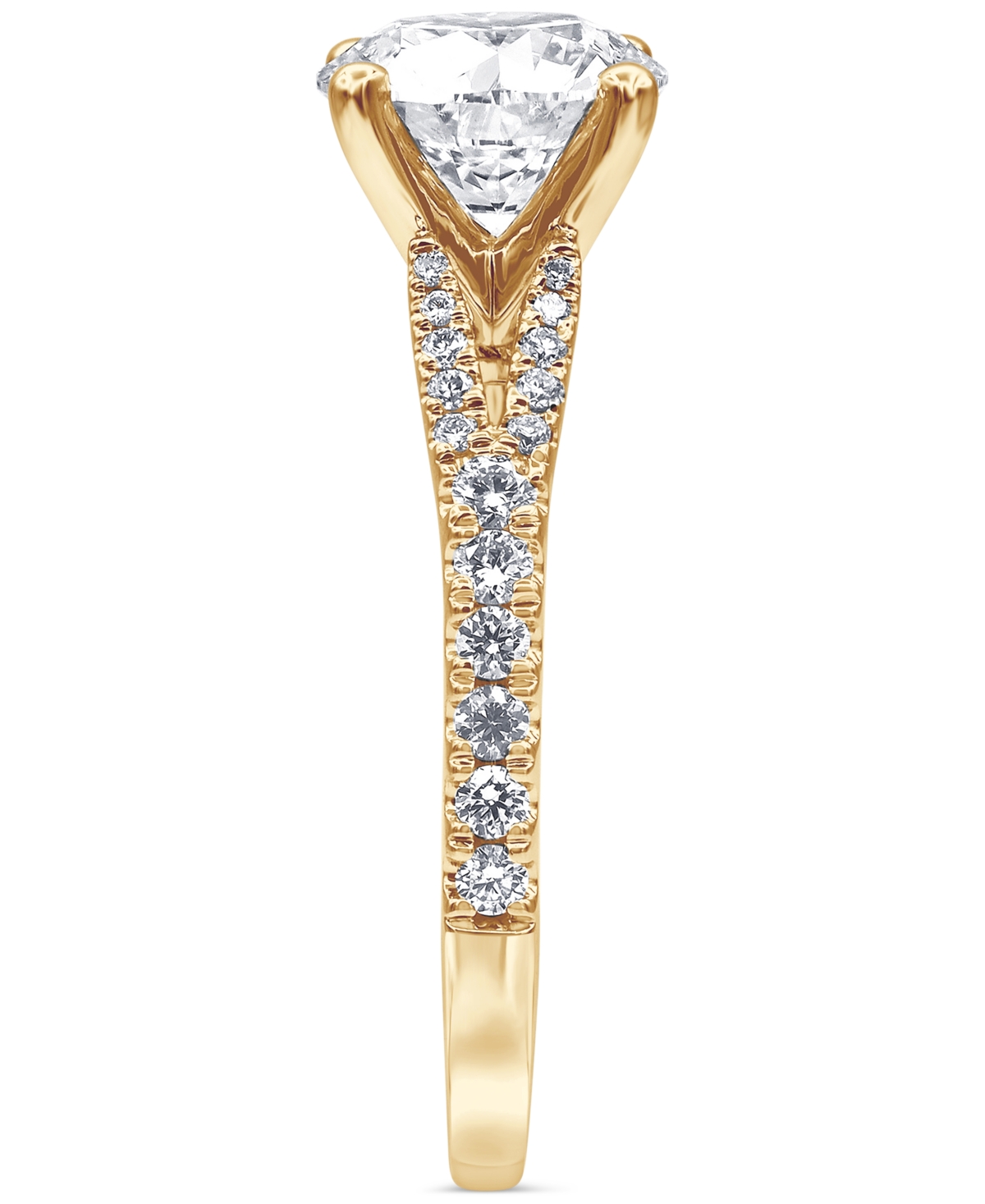 Badgley Mischka Certified Lab Grown Diamond Split Shank Engagement Ring (2-1/3 ct. t.w.) in 14k Gold
