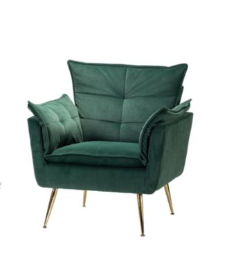 Velvet Accent Chair with Gold Legs