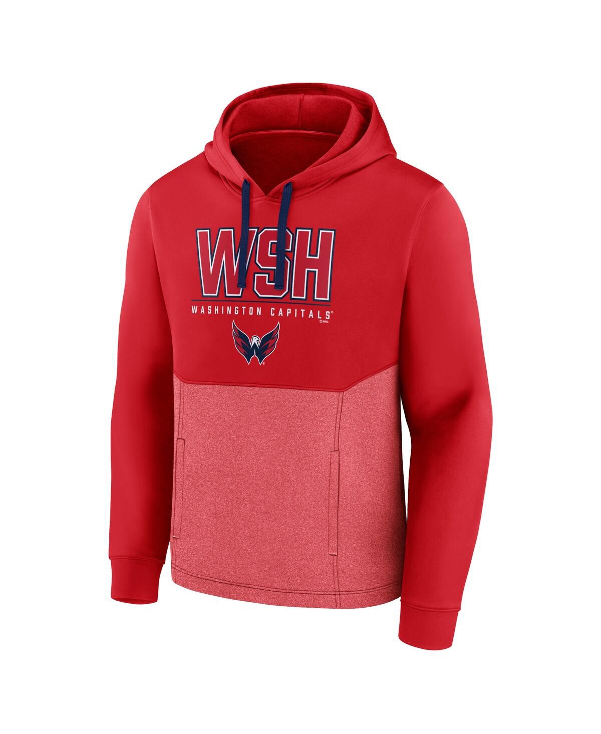 Shop Fanatics Men's  Red Washington Capitals Successful Tri-blend Pullover Hoodie