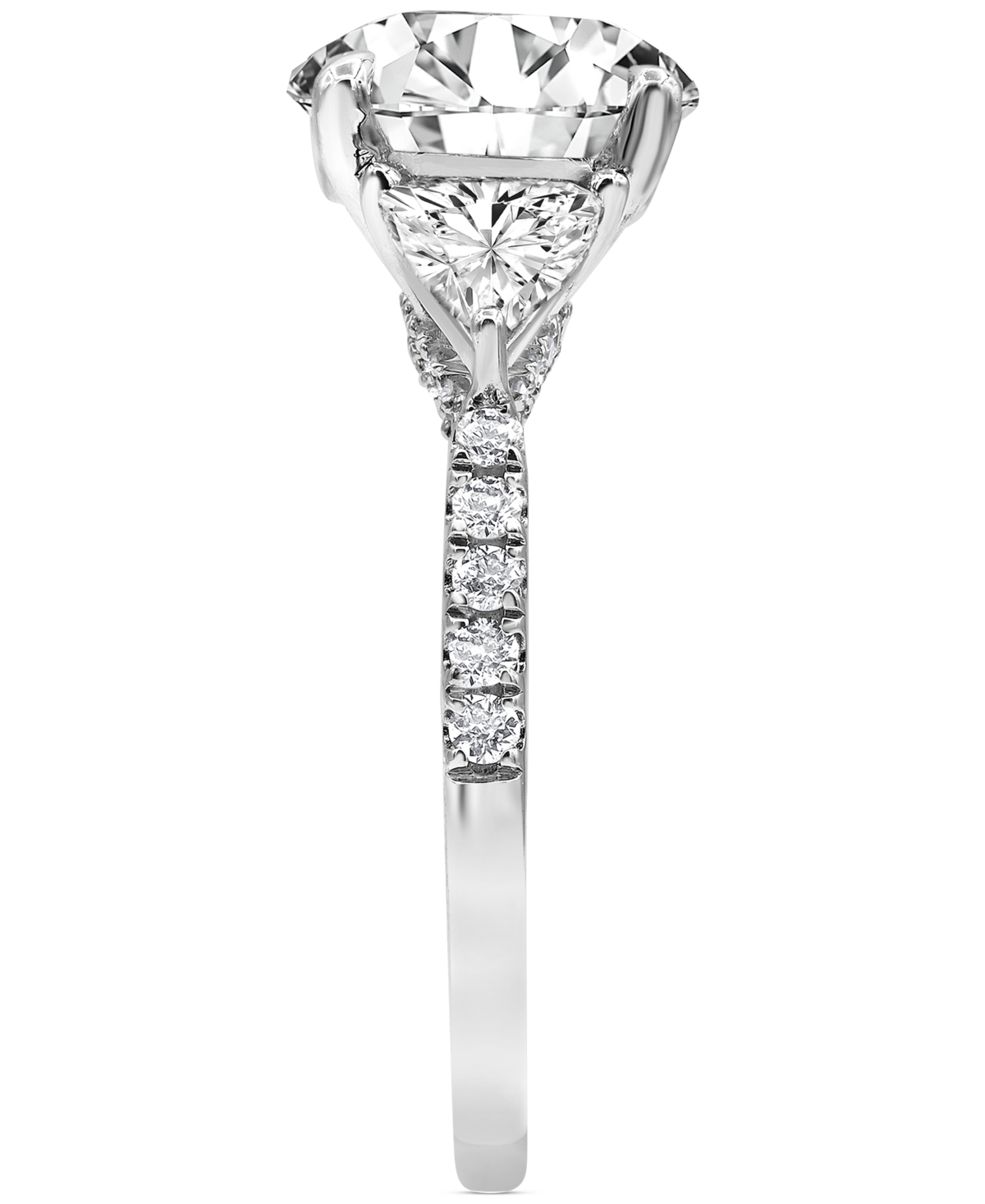 Badgley Mischka Certified Lab Grown Diamond Round Three Stone Bridal Set (4-1/4 ct. t.w.) in 14k Gold