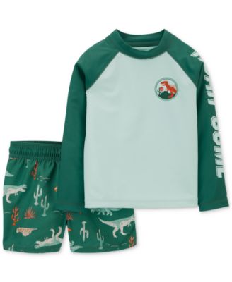 Carter's - Toddler Boys Roar-Some Rash Guard Top and Dinosaur-Print Swim Shorts, 2 Piece Set