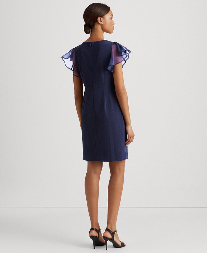 Lauren Ralph Lauren Women's Crepe Flutter-Sleeve Dress - Macy's