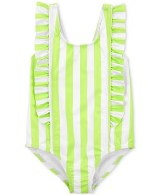 Carter's - Toddler Girls Striped Ruffled One-Piece Swimsuit