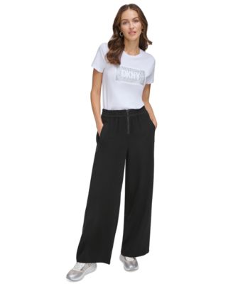 Women's Studded-Logo Crewneck Short-Sleeve Top