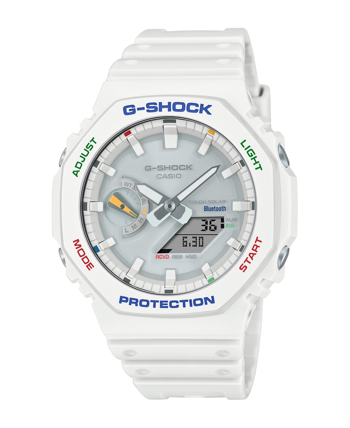 G-shock Men's Analog Digital White Resin Watch, 45.5mm, Gab2100fc-7a