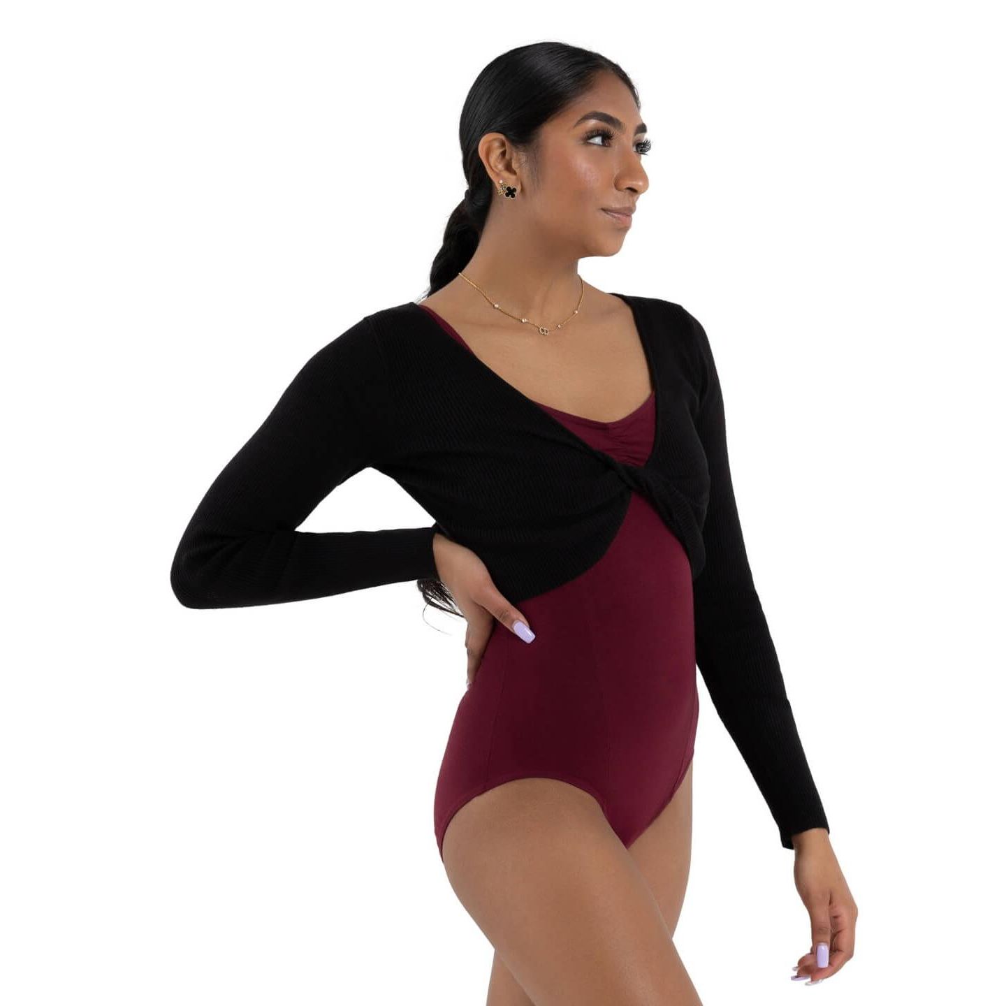 Женские болеро Capezio Shrug with Faux Knot, цвет: Чёрный — фото 1