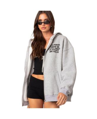 Women's Everything's ok zip up oversized hoodie