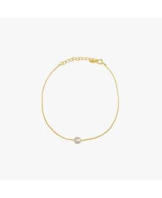 Sterling Silver 18k Gold Plated Abby Pearl Bracelet Holiday Gift Idea