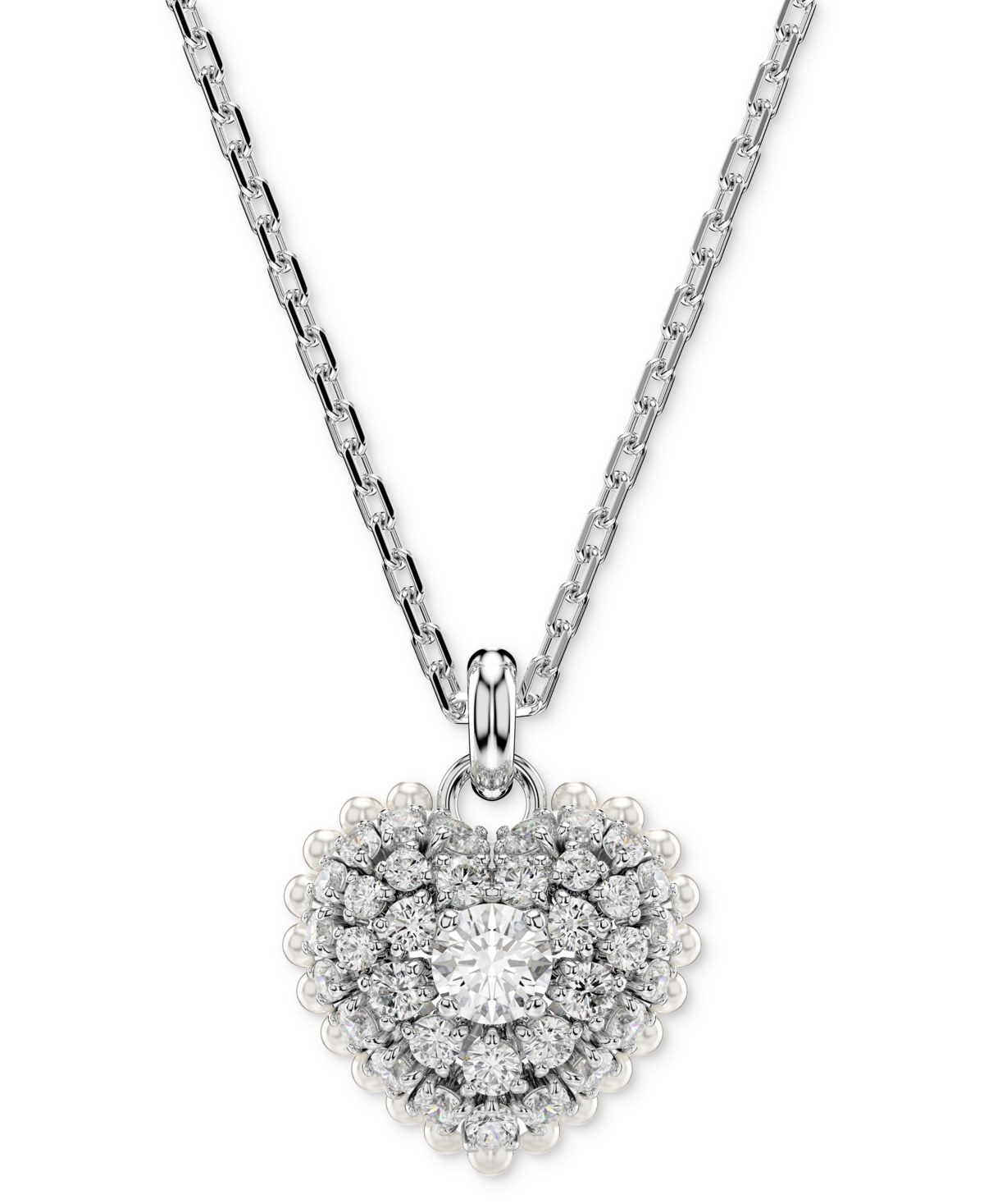 Shop Swarovski Hyperbola Heart Pendant Necklace, 15" + 2-3/4" Extender In Silver