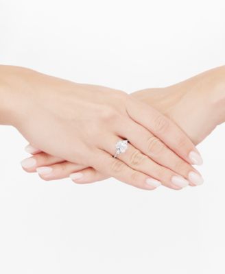 IGI Certified Lab Grown Diamond Radiant Three Stone Engagement Ring (3-1/2 ct. t.w.) in 14K White Gold