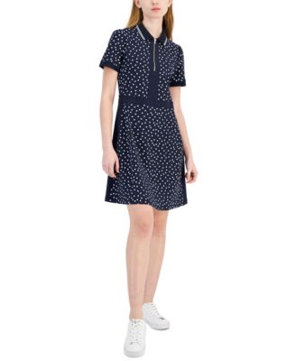Women's Dot-Print A-Line Dress