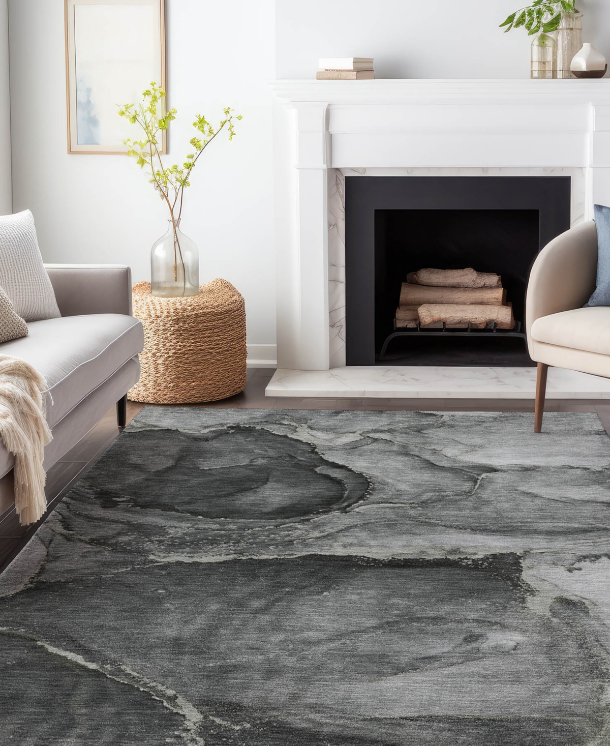 Dalyn Odyssey Oy14 8' X 10' Area Rug In Charcoal