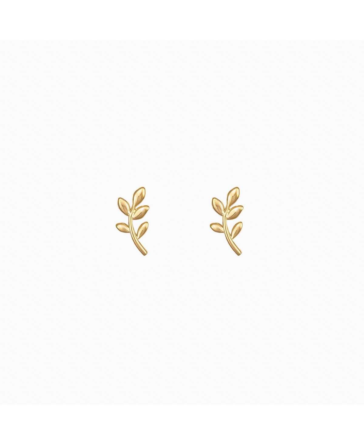 Olivia Leaf Stud Earrings - Yellow gold