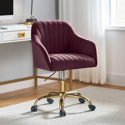 Velvet Home Office Desk Chair Height Adjustable Chair