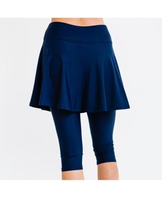 Women's Flared Swim Skort With Capri Leggings