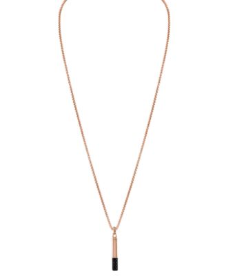 Black & Rose Gold-Tone IP Stainless Steel Black Spinel 26" Pendant Necklace