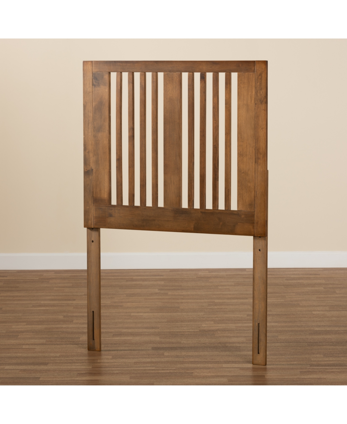 Baxton Studio Harena Modern And Contemporary Transitional Twin Size Finished Wood Headboard In Ash Walnut
