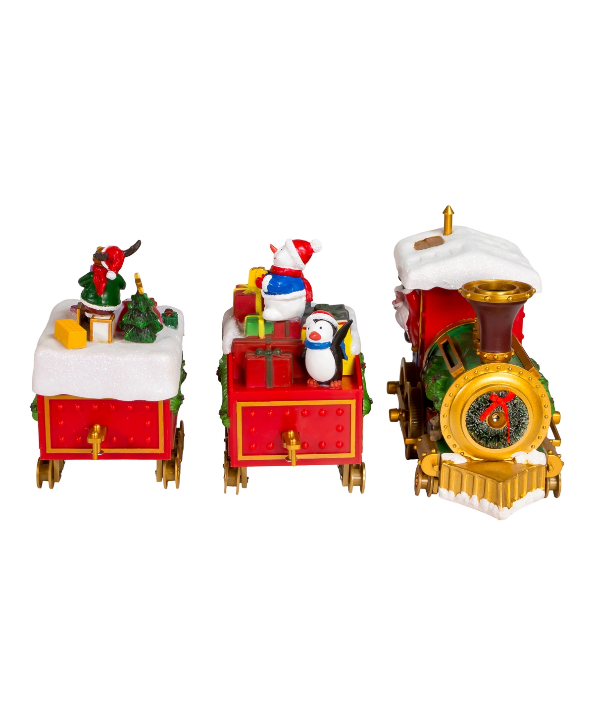 Kurt Adler Battery-Operated Light Up Musical Santa Train Set, 3 Piece Set