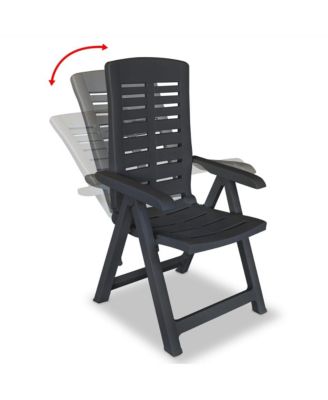 Reclining Patio Chairs 2 pcs Plastic Anthracite