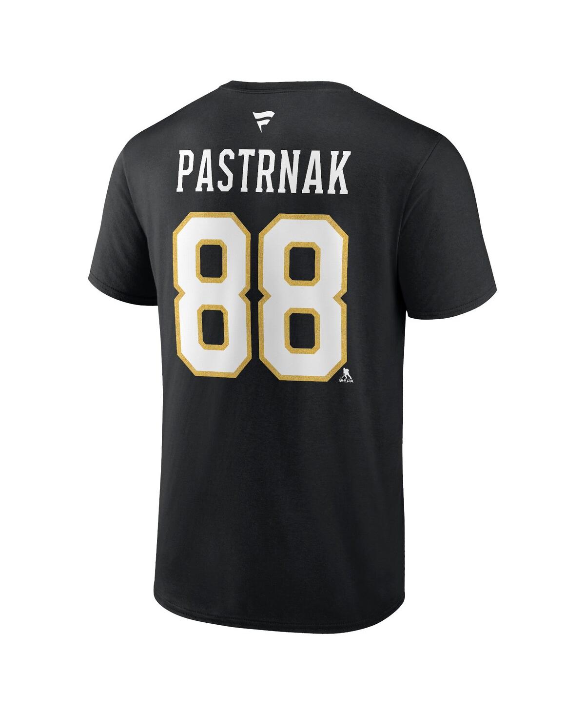 Men's Fanatics David PastrnakBoston Bruins Authentic Stack Name and Number T-shirt - Black
