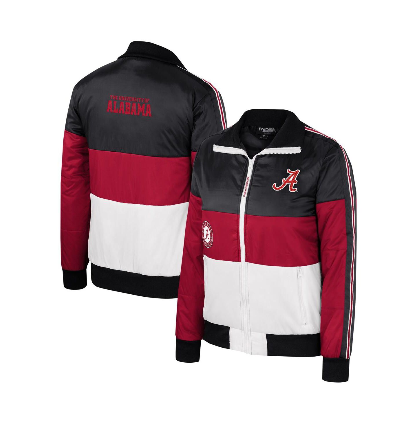 Женская куртка The Wild Collective Crimson Alabama Crimson Tide Color-Block Puffer Full-Zip — фото 1