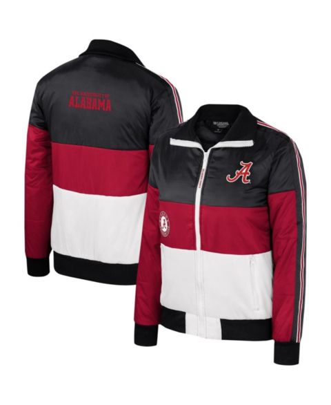 Женские куртки The Wild Collective Women's Crimson Alabama Crimson Tide Color-Block Puffer Full-Zip Jacket