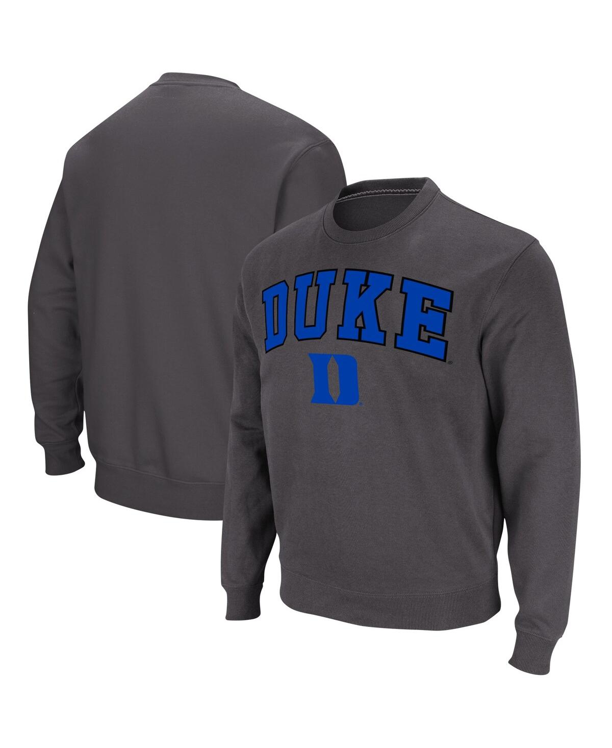 Shop Colosseum Men's  Charcoal Duke Blue Devils Arch & Logo Pullover Sweatshirt