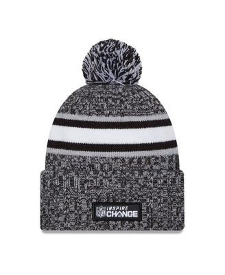 Men's Heather Black Tennessee Titans 2023 Inspire Change Cuffed Knit Hat with Pom