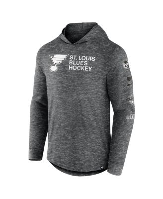 Men's Heather Charcoal St. Louis Blues Stacked Long Sleeve Hoodie T-shirt