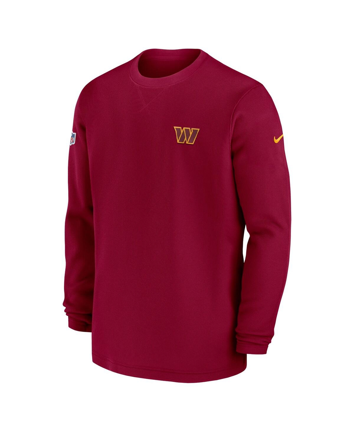 Shop Nike Men's  Burgundy Washington Commanders 2023 Sideline Throwback Heavy Brushed Waffle Long Sleeve T