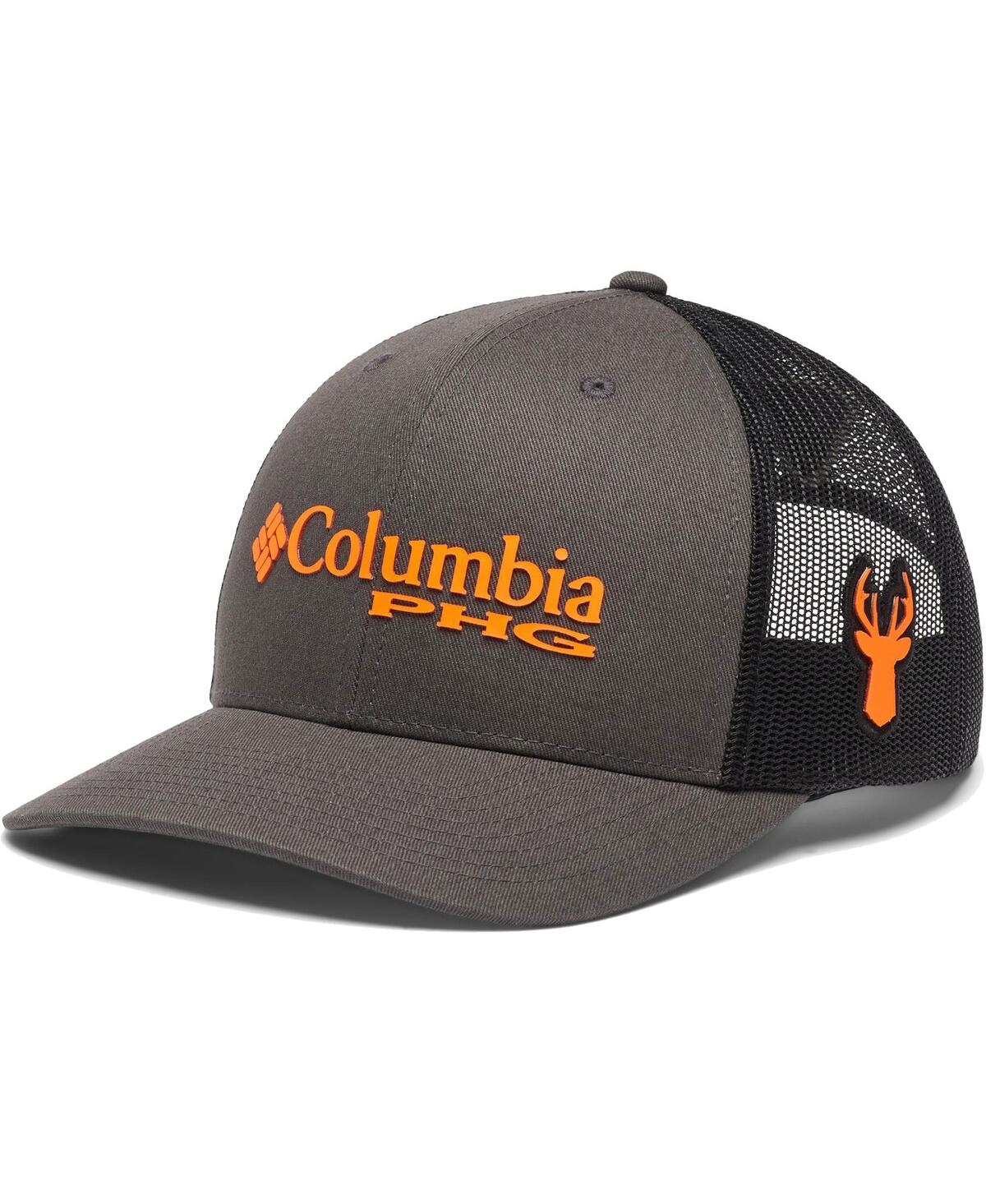 Men's Columbia Charcoal, Black Logo Mesh Snapback Hat - Charcoal, Black
