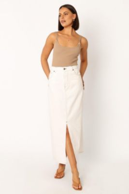 Women's Rana Denim Midi Skirt - White