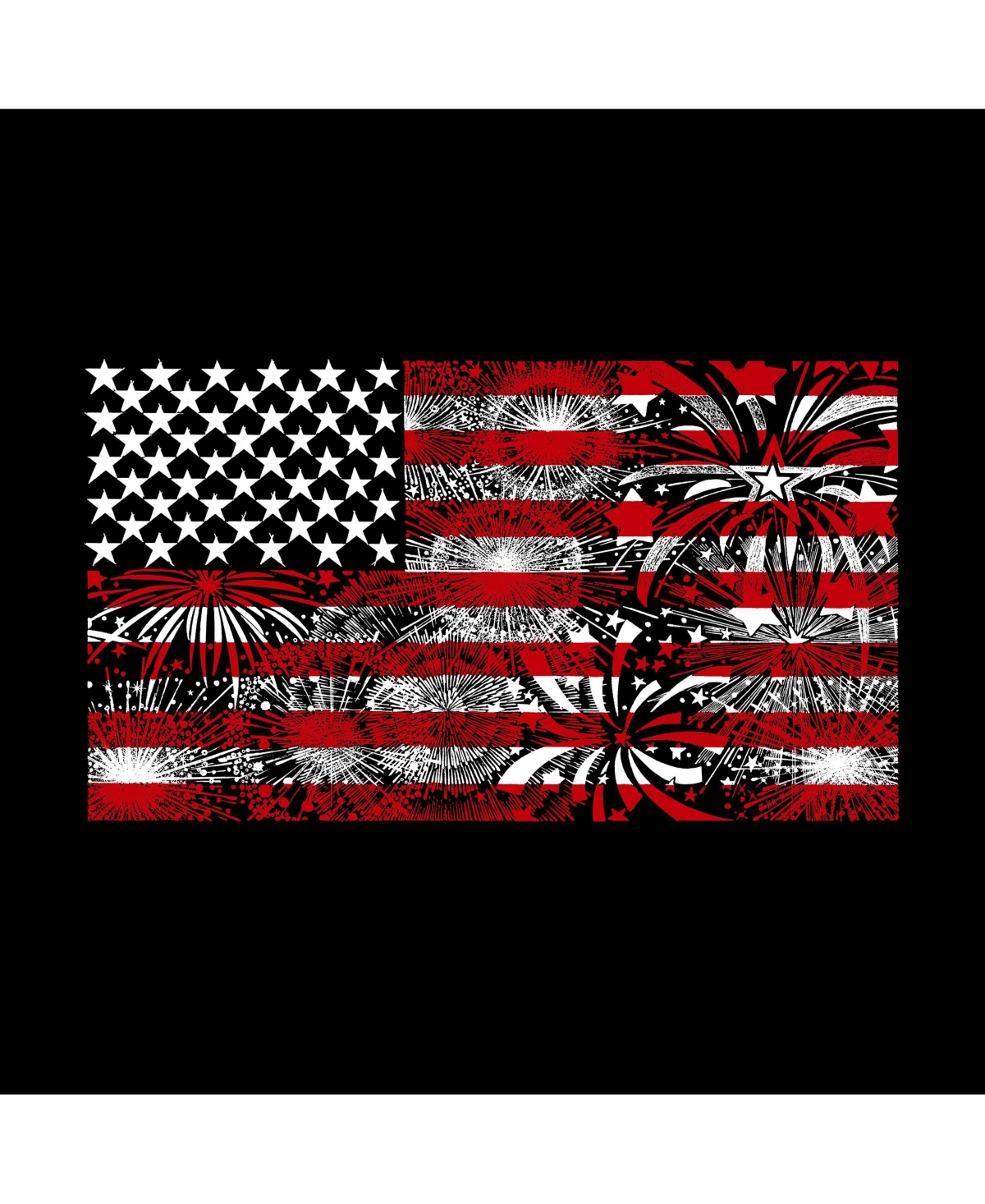 Fireworks American Flag - Big Boy's Word Art Crewneck Sweatshirt