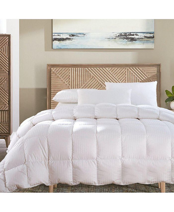 Egyptian Linens Egyptian Cotton Damask Stripe Down Comforter Lightweight, King/CalKing Macy's