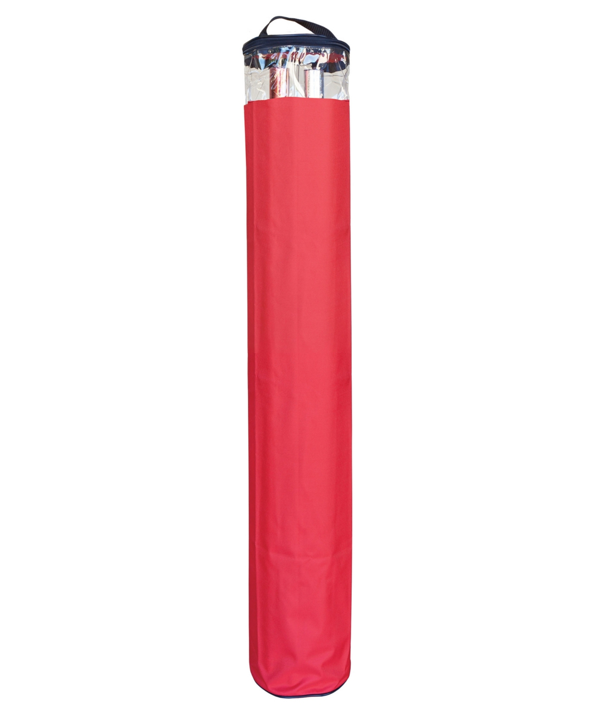 Northlight 41" Clear Zip Up Christmas Gift Wrap Storage Tube Bag, Holds 15-20 Rolls In Red