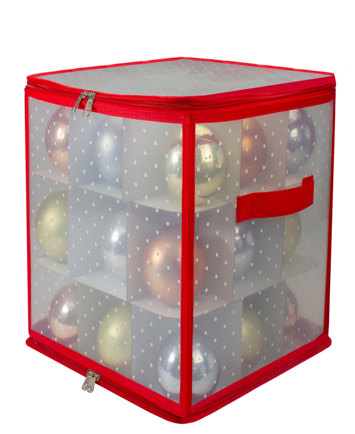 Northlight 12" Transparent Zip Up Christmas Storage Box, Holds 27 Ornaments In Clear