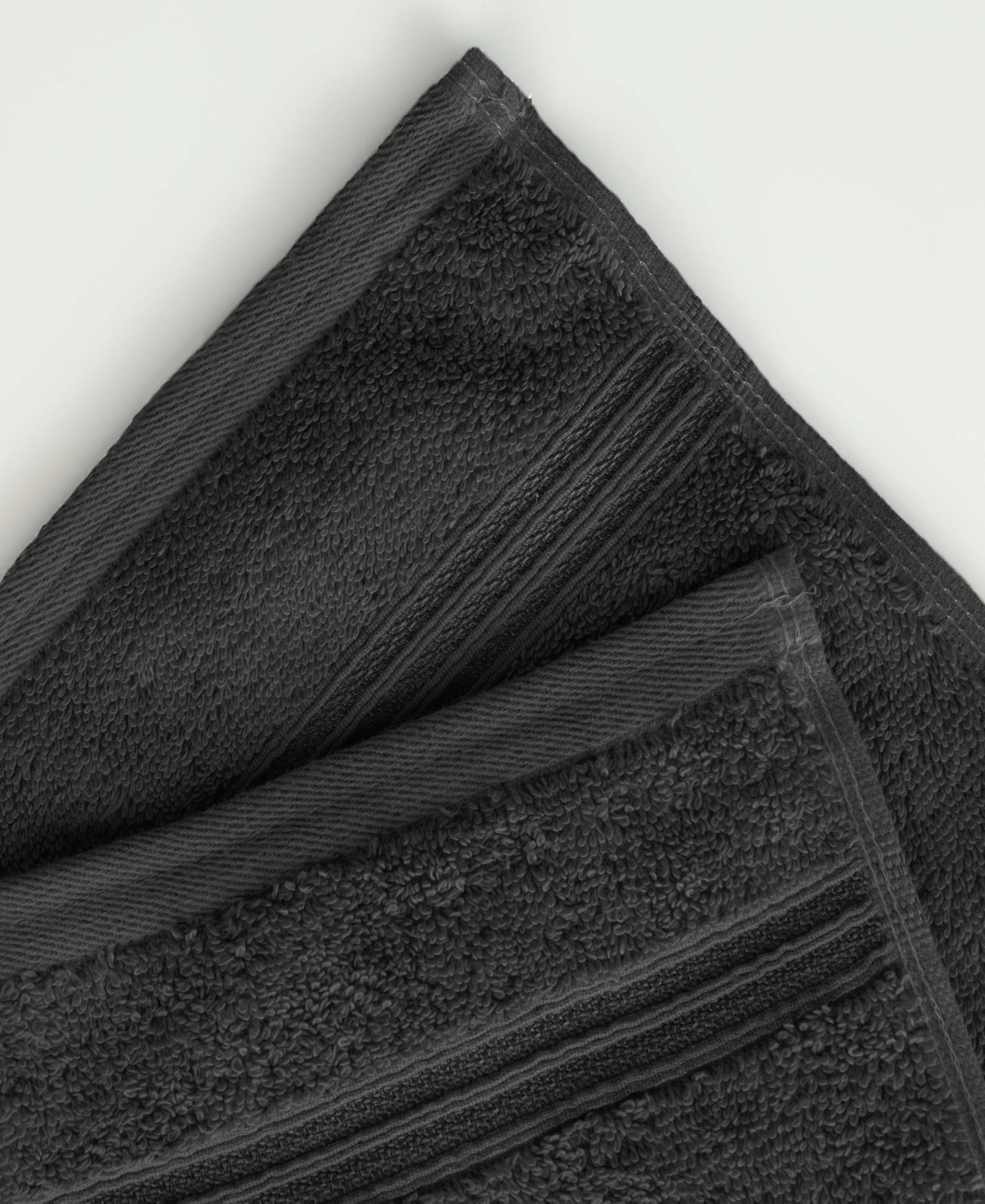 Superior Solid Quick Drying Egyptian Cotton 6 Piece Bath Towel Set In Black