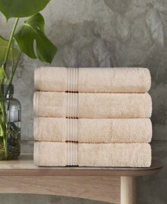 Solid Quick Drying 100% Egyptian Cotton 4-Pc Bath Towel Set