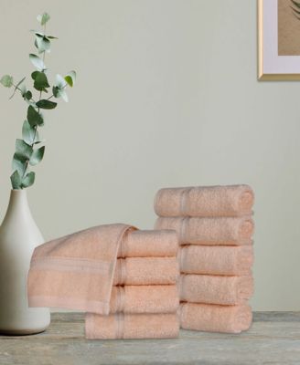 Solid Quick Drying 100% Egyptian Cotton 10-Pc Washcloth Set