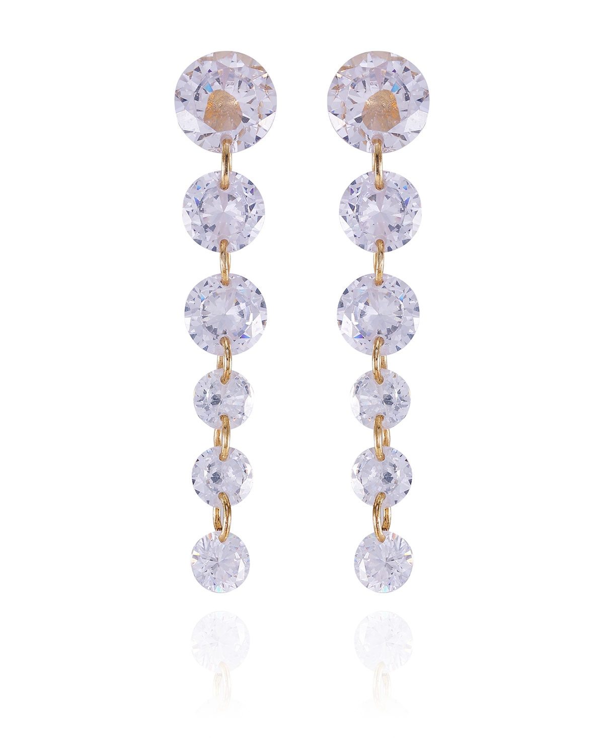 Vince Camuto Gold-tone Clear Glass Stone Drop Earrings