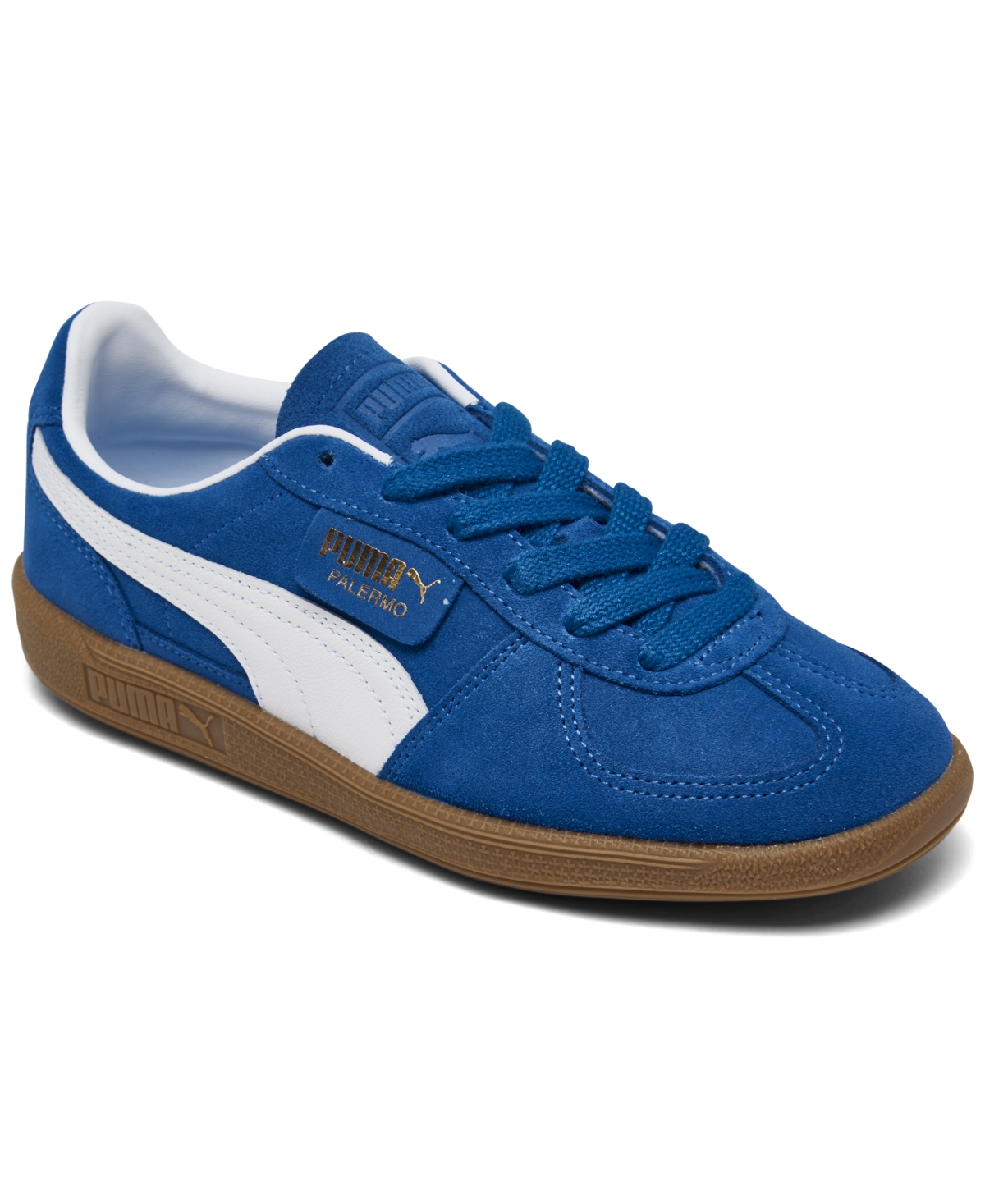 Shop Puma Women's Palermo Casual Sneakers From Finish Line In Cobalt Glaze, White